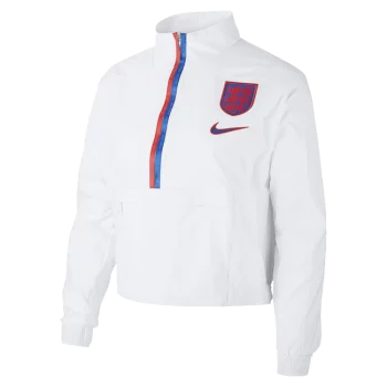 Женская игровая футболка с молнией длиной 1/4 с символикой Англии - Белый
